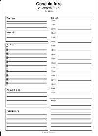 Planner Diário do dia